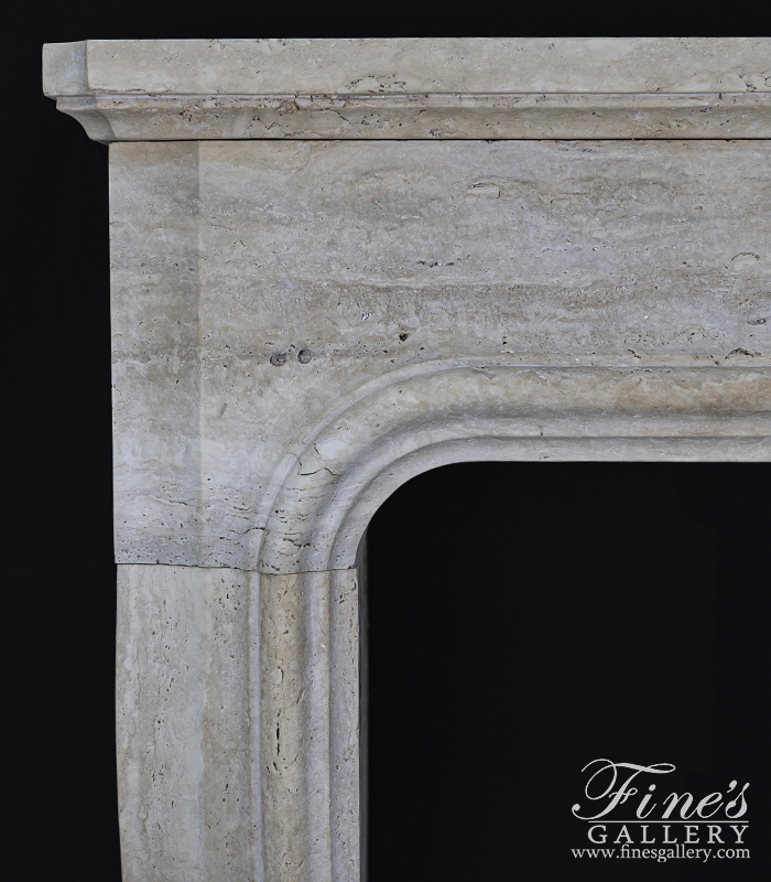 Marble Fireplaces  - Exquisite Oversized Italian Roman Travertine Mantelpiece - MFP-2645